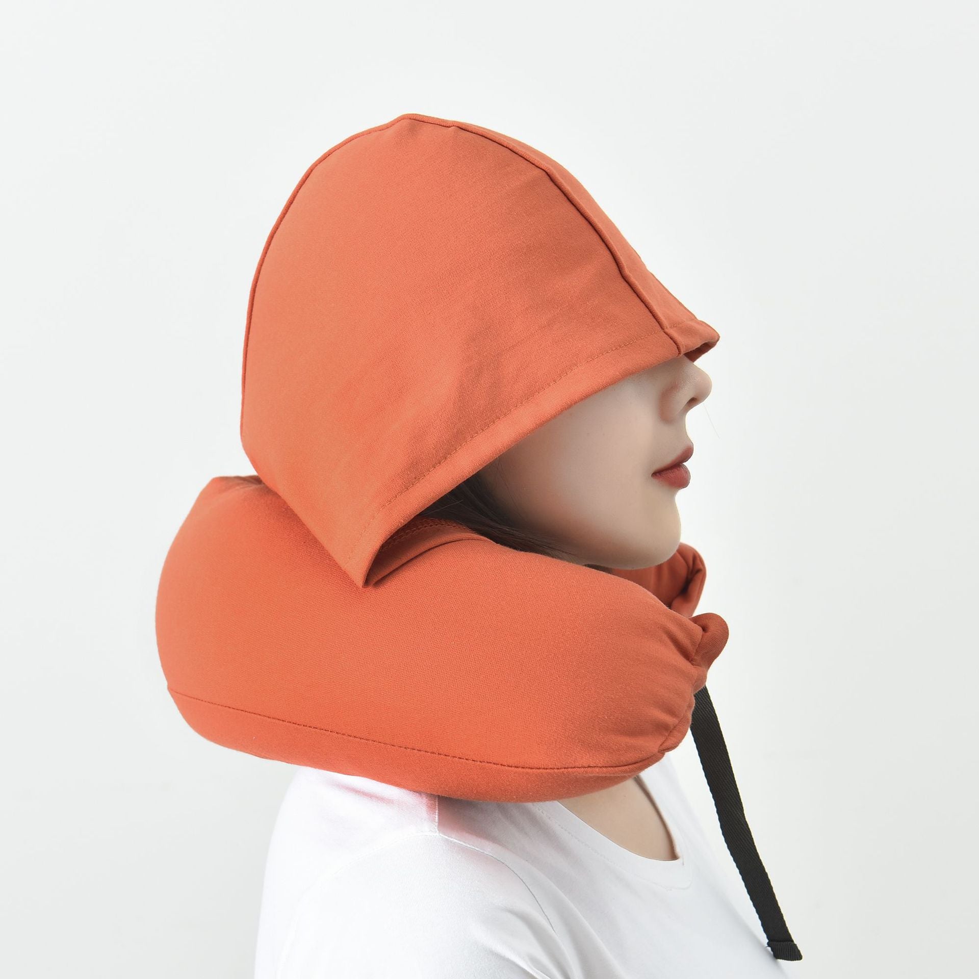 Travel Pillow Cotton U-Shape Head Rest Neck Pillow with Hood for Airplane Car Office Travel Pillow Cotton U-Shape Head Rest Neck Pillow with Hood for Airplane Car Office